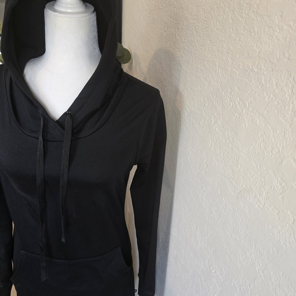 Fabletics Women's Black Yukon Hoodie Sweatshirt Mini Dress Size S - Picture 4 of 11